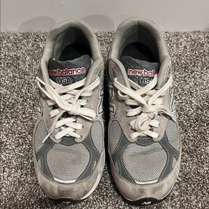 New Balance Gray and White Athletic Shoes